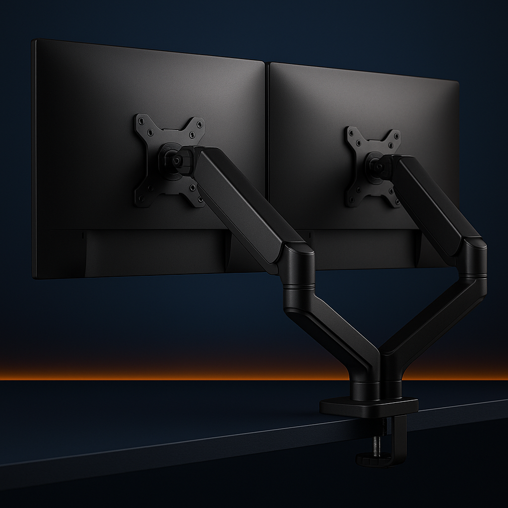 support-double-ecran-bras-articule-ergonomique